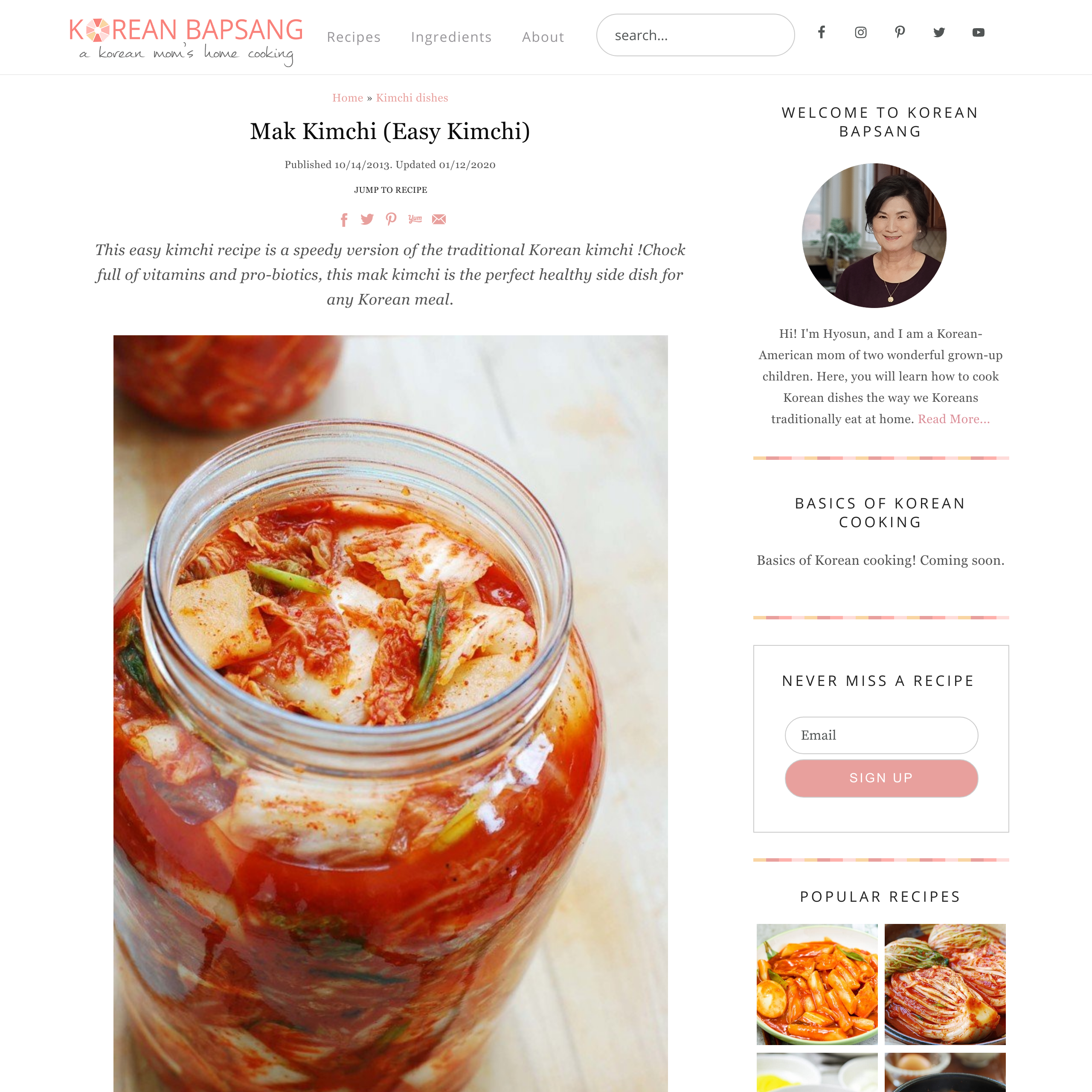 Easy Kimchi Recipe  Authentic and Delicious - Korean Bapsang