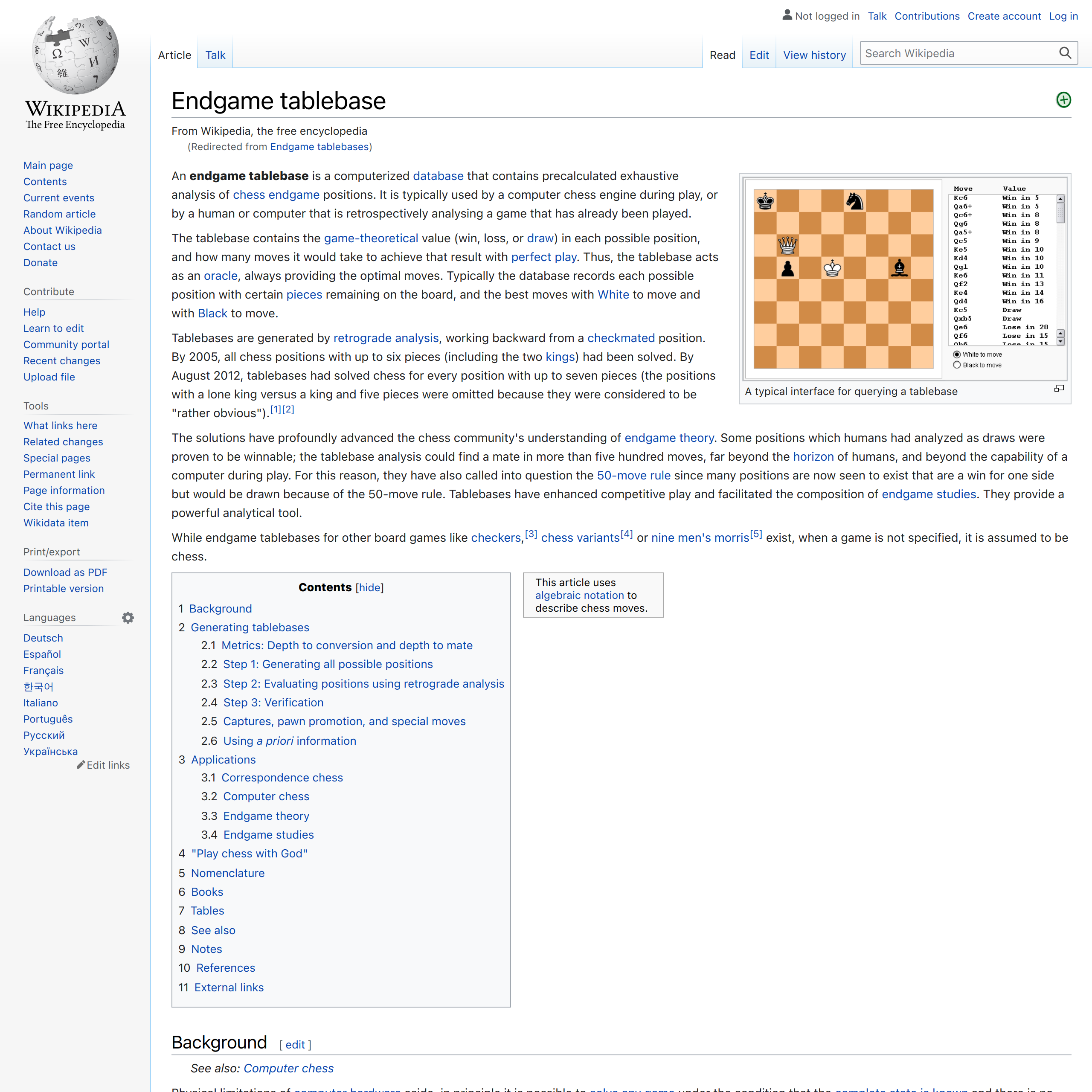 Endgame tablebase - Wikipedia
