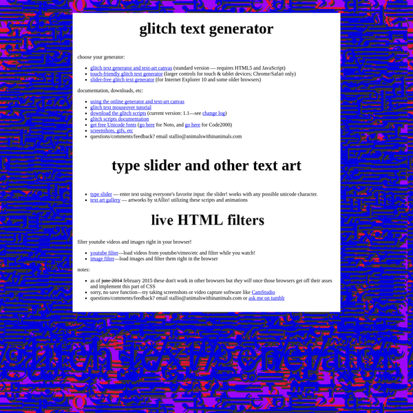 Glitch Text Generator Filters And Other Web Toys And Tools Are Na