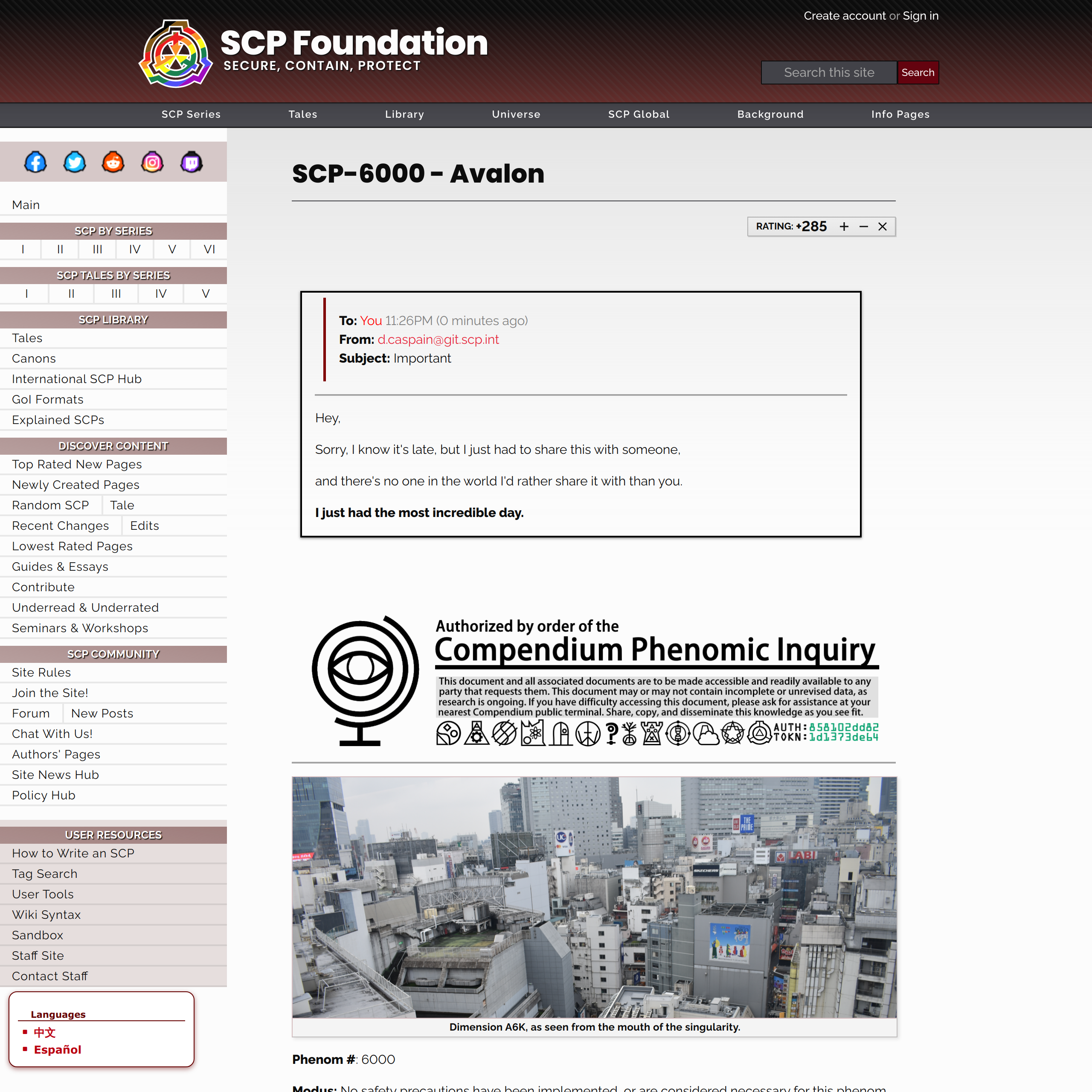 SCP-6000 - Avalon - Foundation — Are.na