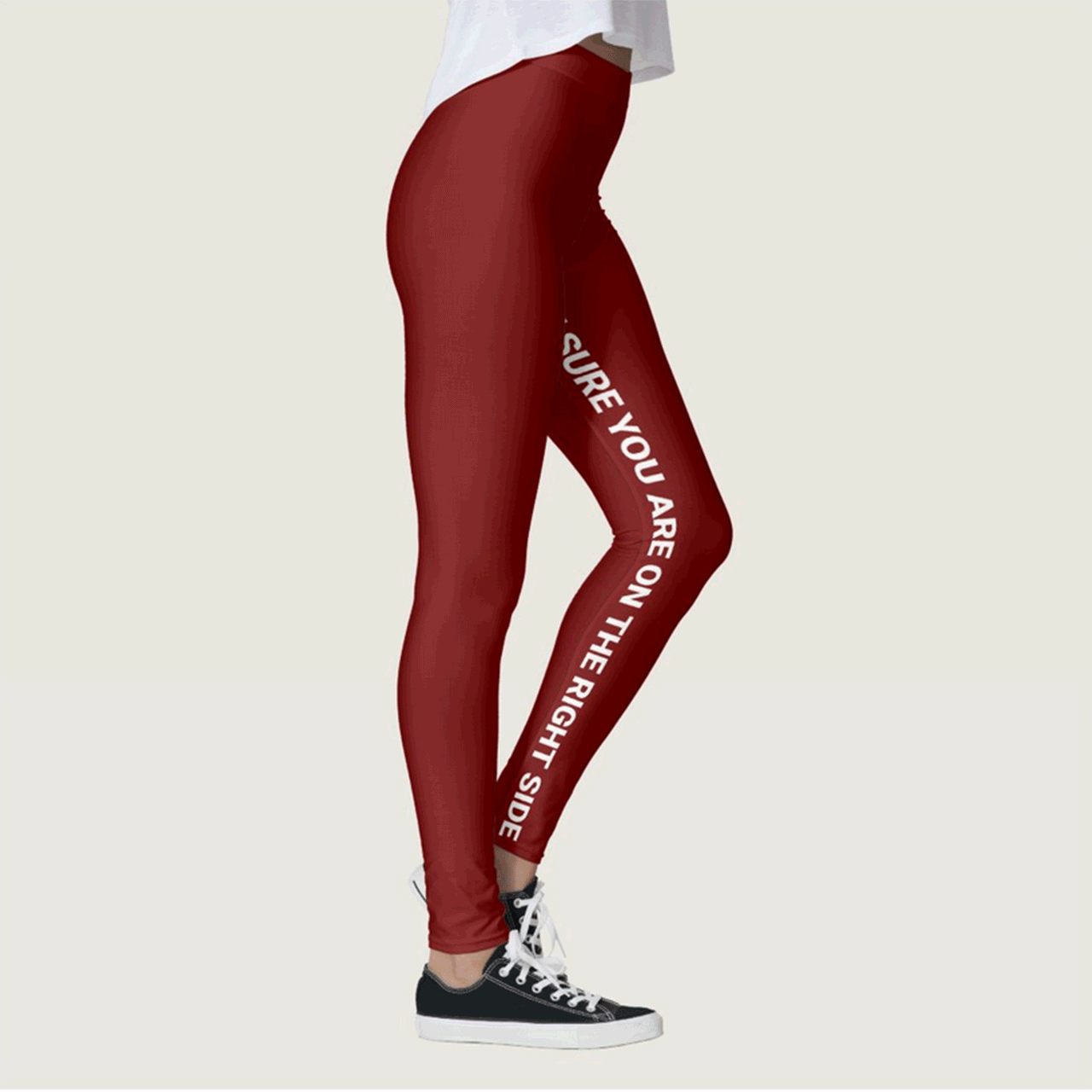 'BE SURE YOU ARE ON THE RIGHT SIDE' legging by Lénie Blue