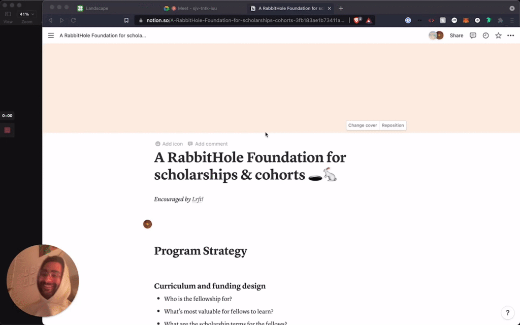 A RabbitHole Foundation for scholarships &amp;amp; cohorts 🕳🐇