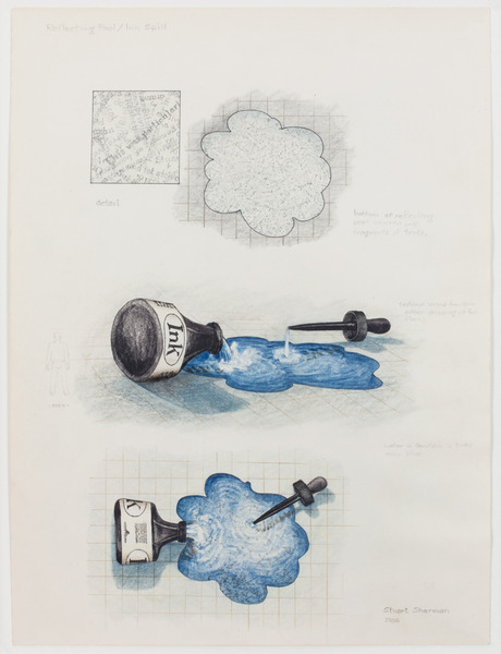 2013.06 Stuart Sherman : Proposed Sculptural Projects..., Reflecting Pool / Ink Spill, 1986 2013.06 Stuart Sherman : Proposed Sculptural Projects..., Reflecting Pool / Ink Spill, 1986