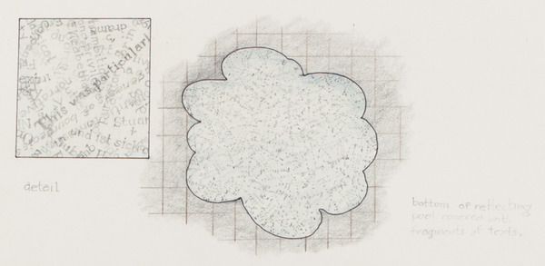 2013.06 Stuart Sherman : Proposed Sculptural Projects..., Reflecting Pool / Ink Spill, 1986 (detail) 2013.06 Stuart Sherman : Proposed Sculptural Projects..., Reflecting Pool / Ink Spill, 1986 (detail)