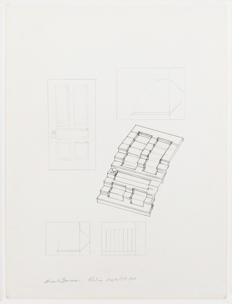 2013.06 Stuart Sherman : Proposed Sculptural Projects..., unfinished drawing (folding door/steps), c. 1985-1989 2013.06 Stuart Sherman : Proposed Sculptural Projects..., unfinished drawing (folding door/steps), c. 1985-1989