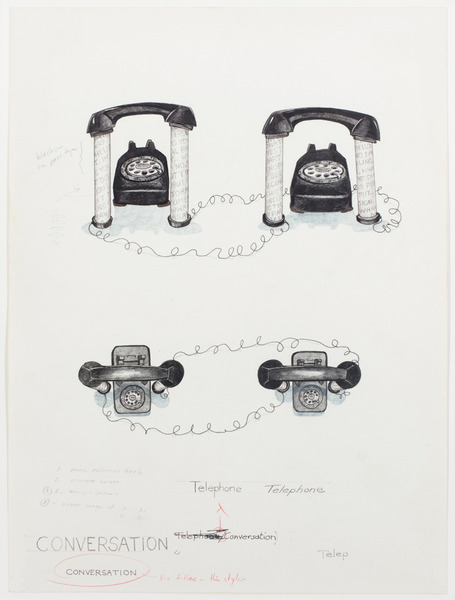 2013.06 Stuart Sherman : Proposed Sculptural Projects..., Conversation (working sketch), c. 1985-1989 2013.06 Stuart Sherman : Proposed Sculptural Projects..., Conversation (working sketch), c. 1985-1989