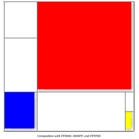 Mondrian painting made with pure html scroll-panes