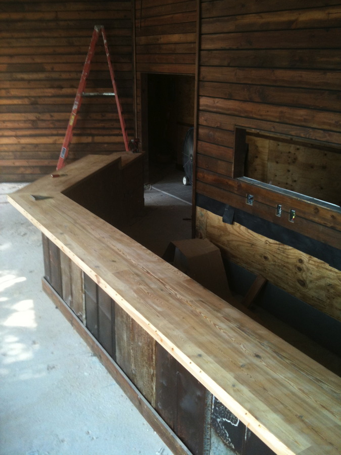 are na heart pine bar top wall treatment