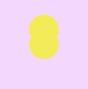 lilac screen with two yellow circle stacked on top of each other