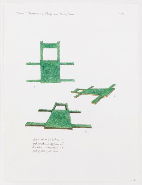 2013.06 Stuart Sherman : Proposed Sculptural Projects..., chair - lawn (abstract), 1986 2013.06 Stuart Sherman : Proposed Sculptural Projects..., chair - lawn (abstract), 1986