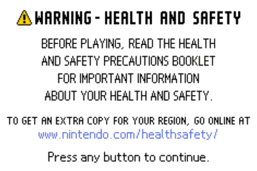 Nintendo DS — Health and Safety (2004)