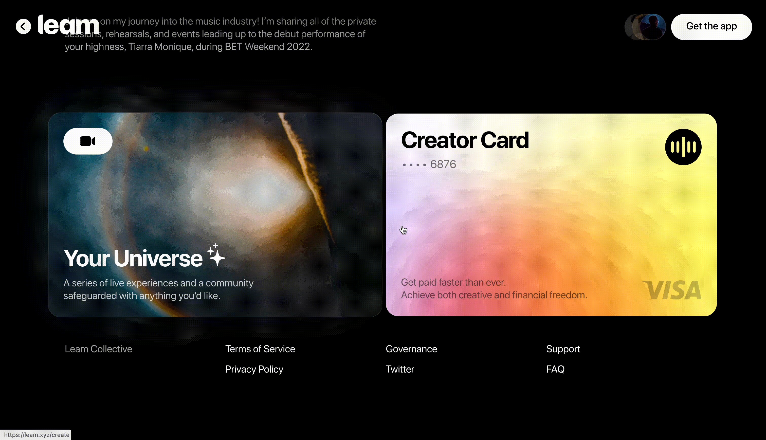 leam card animation