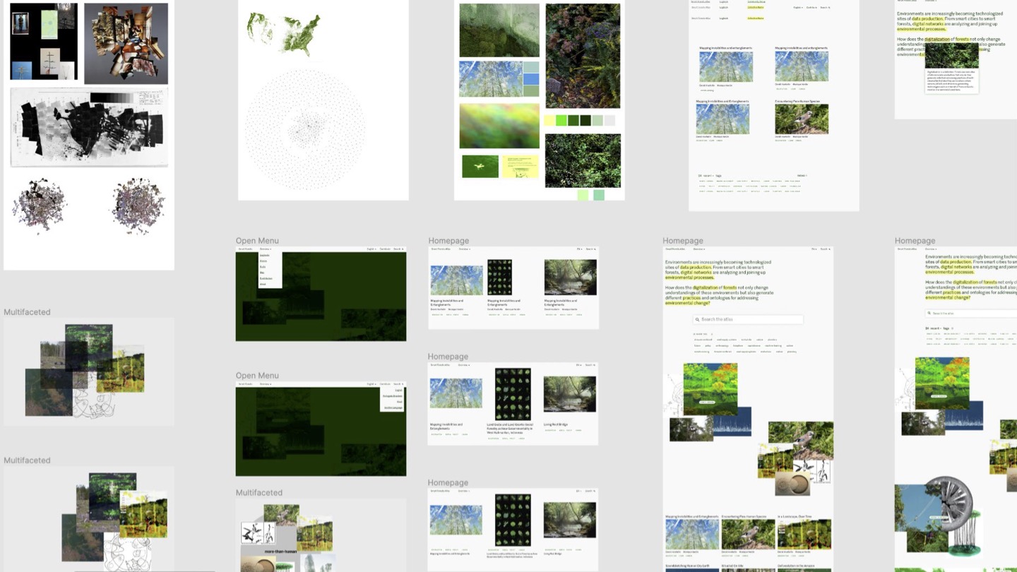 Screenshot of a Figma file showing explorative sketches and references.