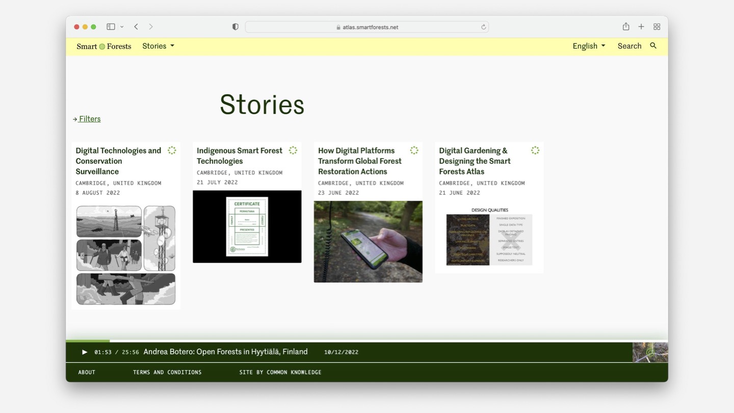 A screenshot of the Stories overview page.