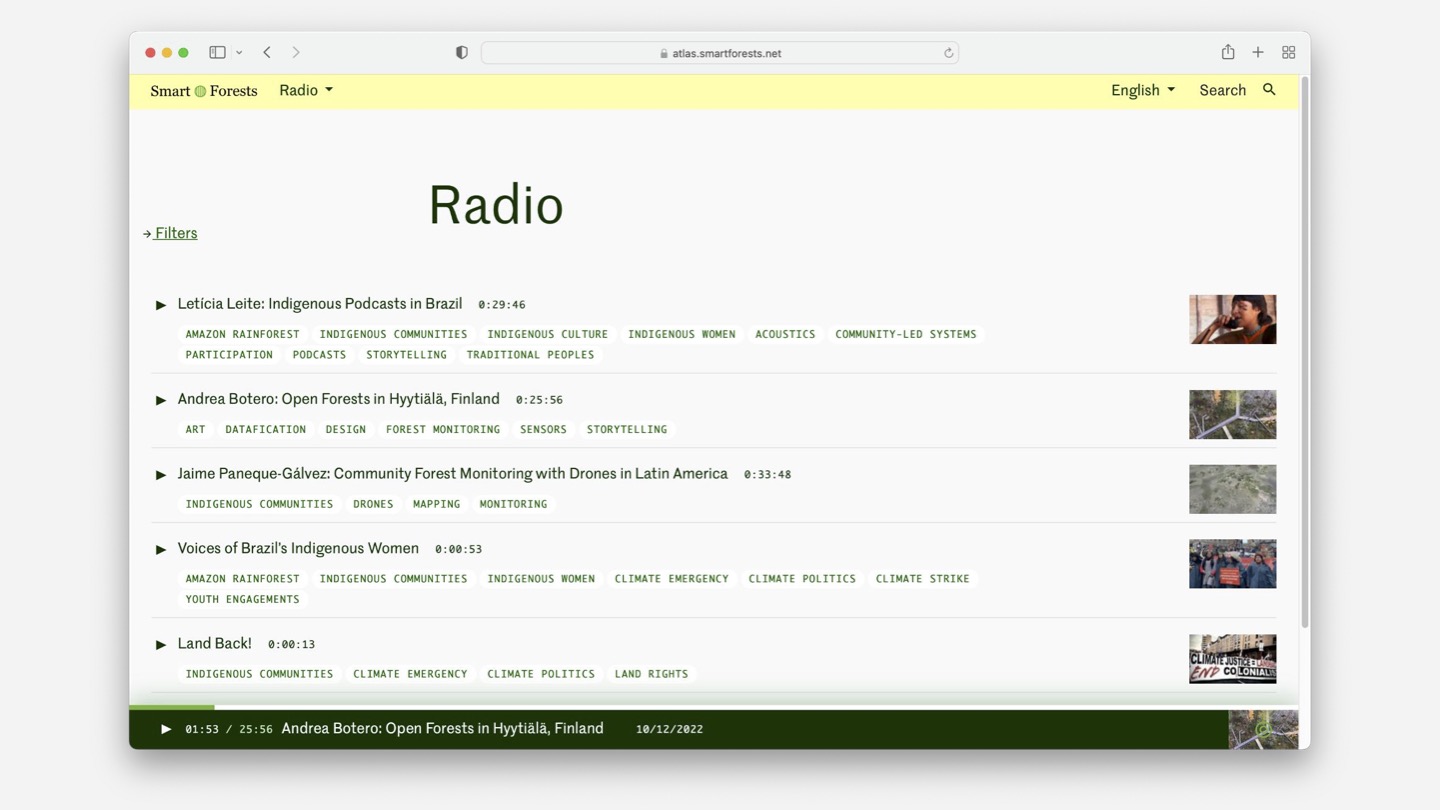 A screenshot of the Radio page.