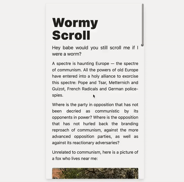 @SomeHats: would you still scroll me if i were a worm