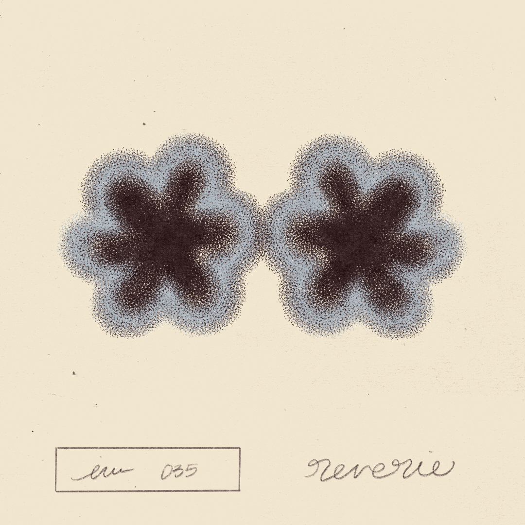 stippled symmetrical flowers, animated GIF, illustration
