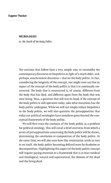 Beyond Biopolitics: Essays on the Governance of Life and Death