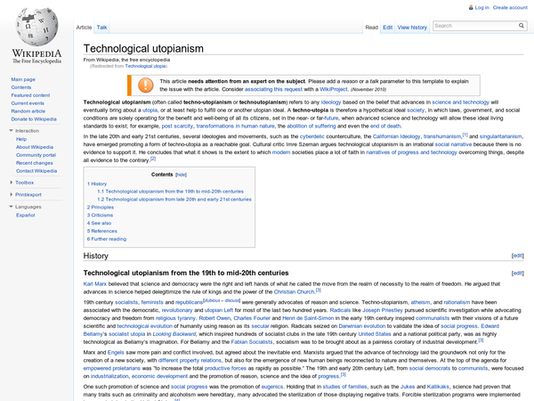 are na technological utopianism wikipedia the free encyclopedia wikipedia article template