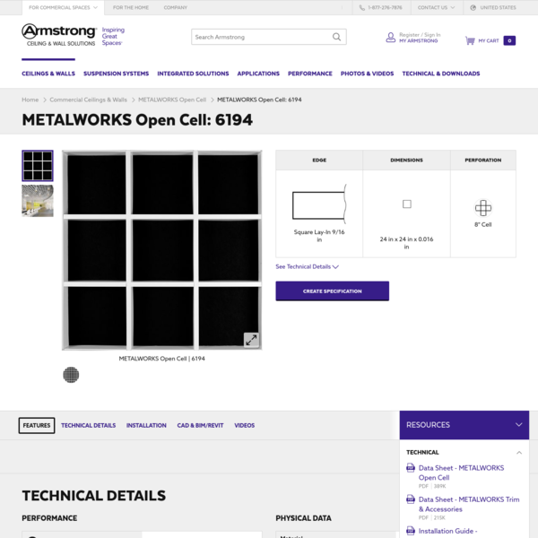 Are Na Metalworks Open Cell 6194 Armstrong Ceiling