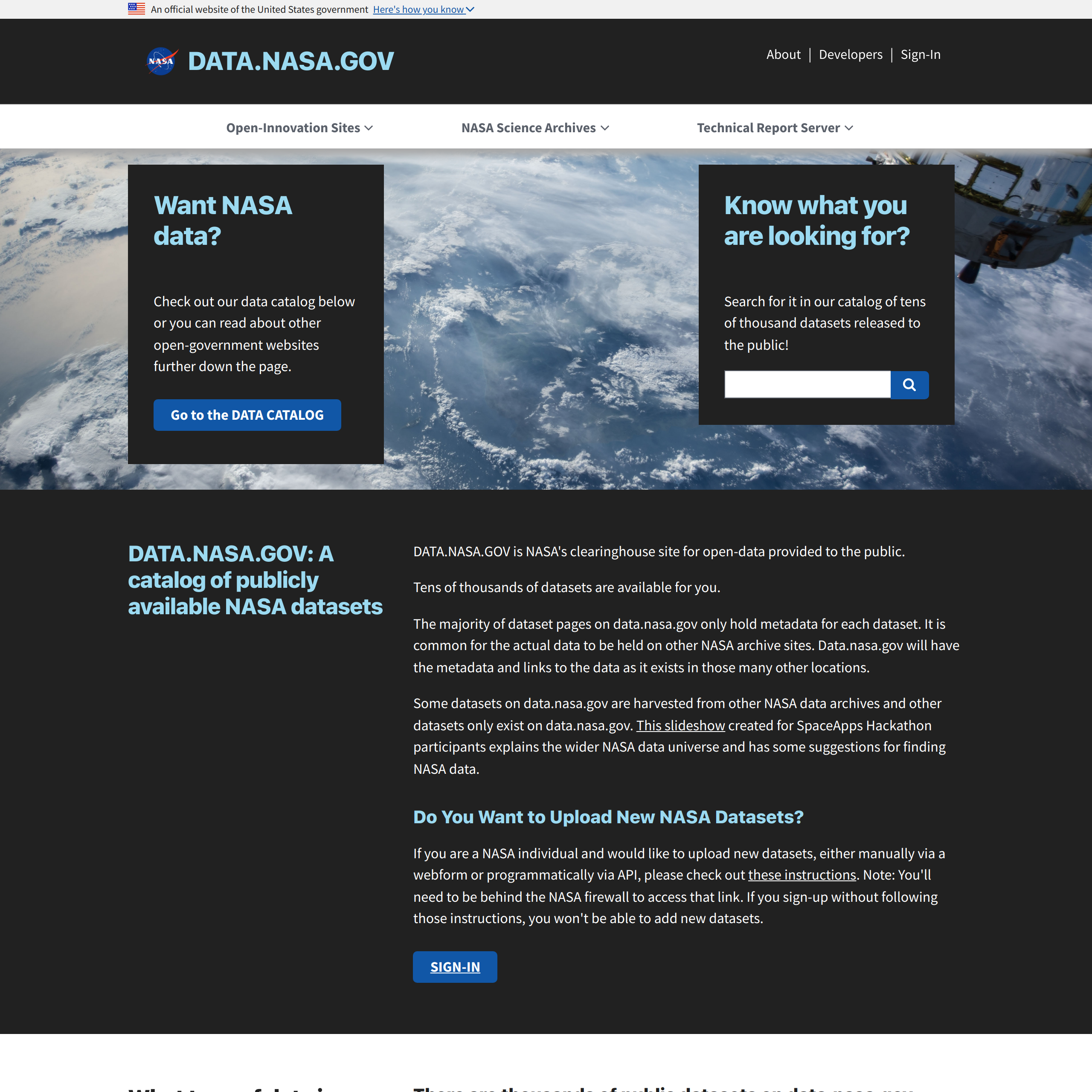 Nasa Public Data Sets