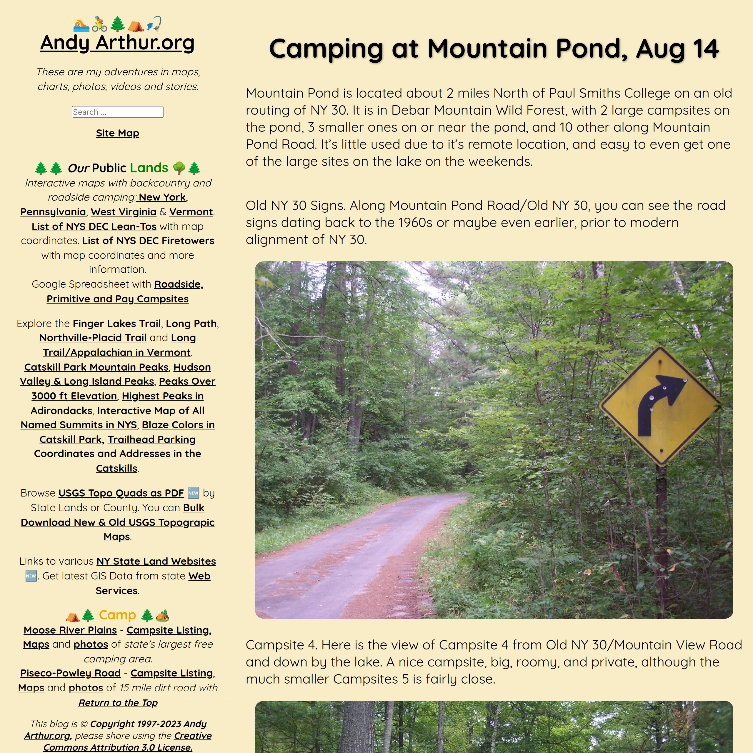 Camping at Mountain Pond, Aug 14 - Andy Arthur.org —