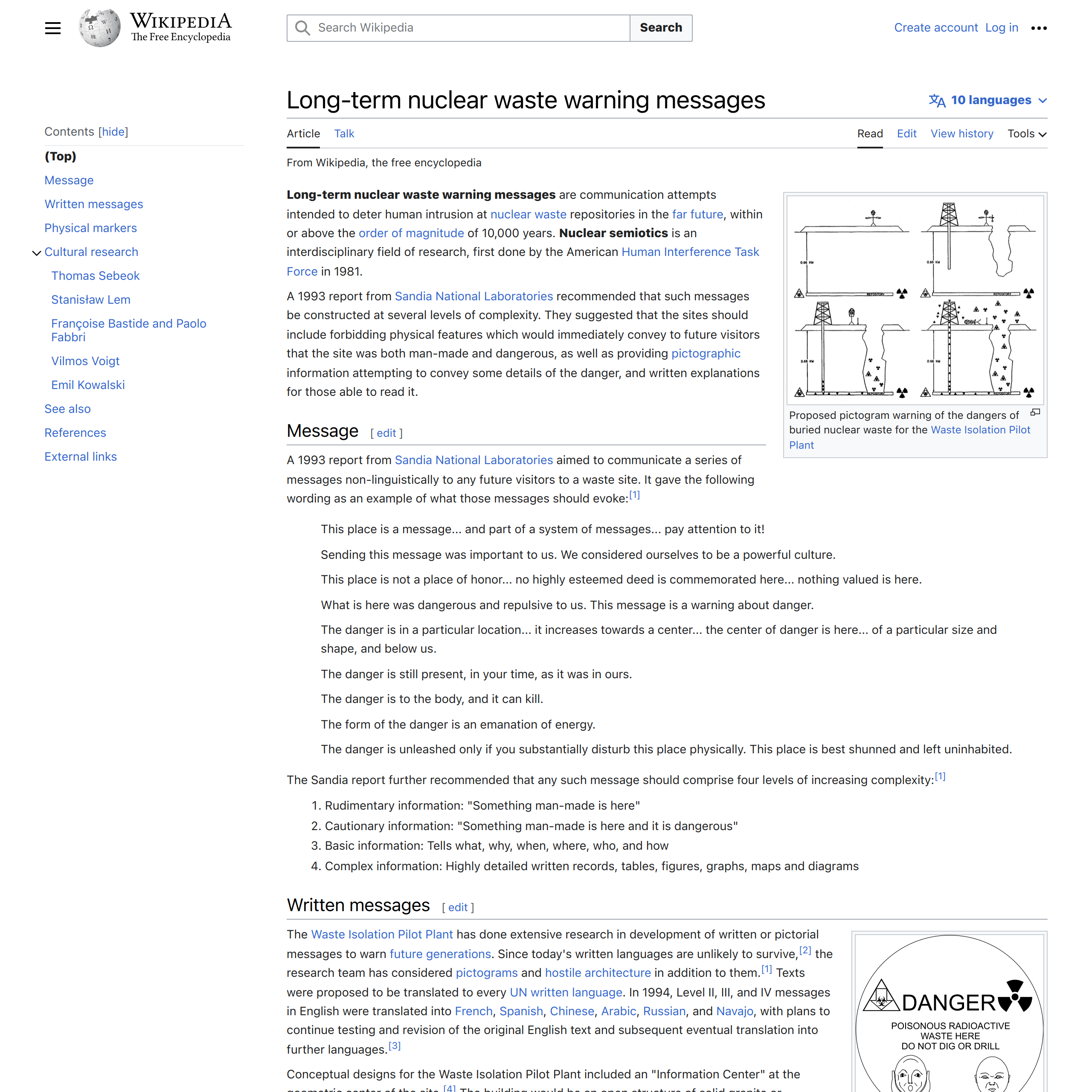 Long-term nuclear waste warning messages - Wikipedia