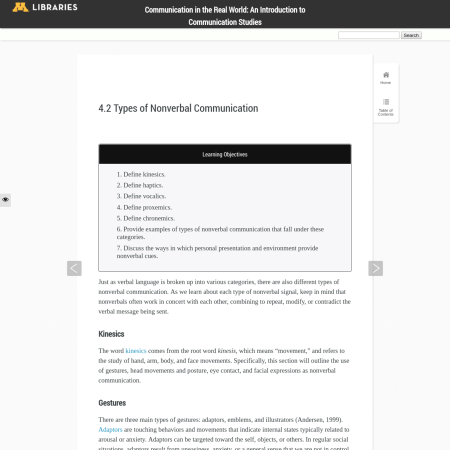 are na communication in the real world an introduction to kinesics definition