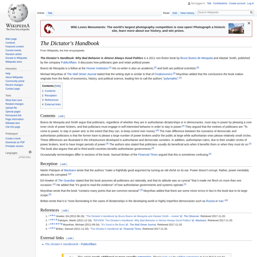 The Dictator's Handbook - Wikipedia