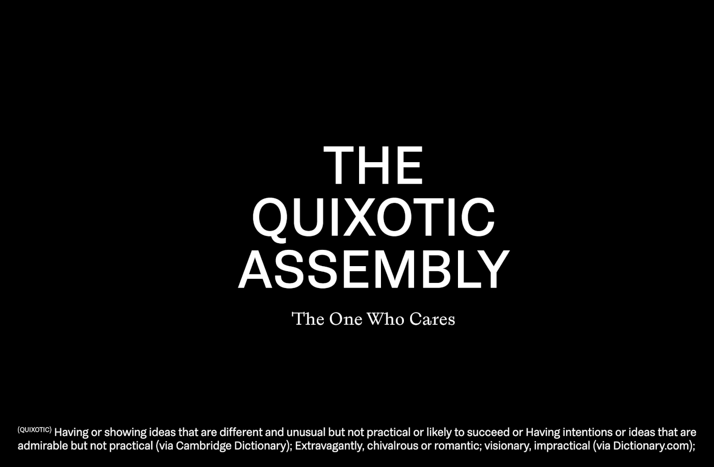 The Quixotic Assembly .·:*¨¨* Academic Project