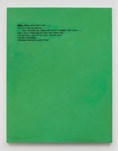 Glen Fogel, From Lucas (spring 1995, green), 2018 Glen Fogel, From Lucas (spring 1995, green), 2018