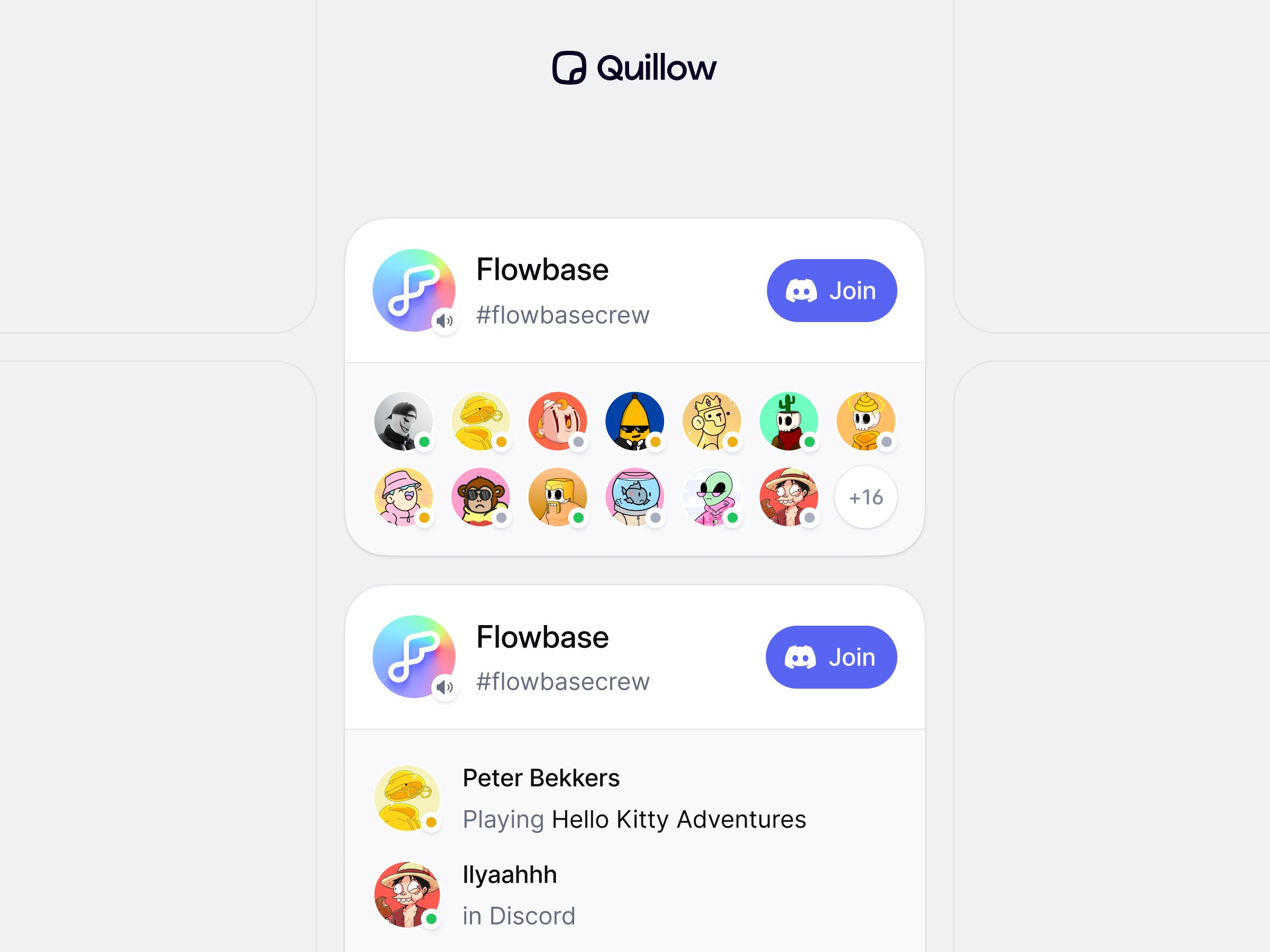 discord blocks to Quillow pages