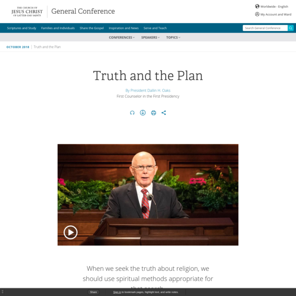 Dallin H Oaks Truth And The Plan Dallin Oaks: "Truth and the Plan" — Are.na