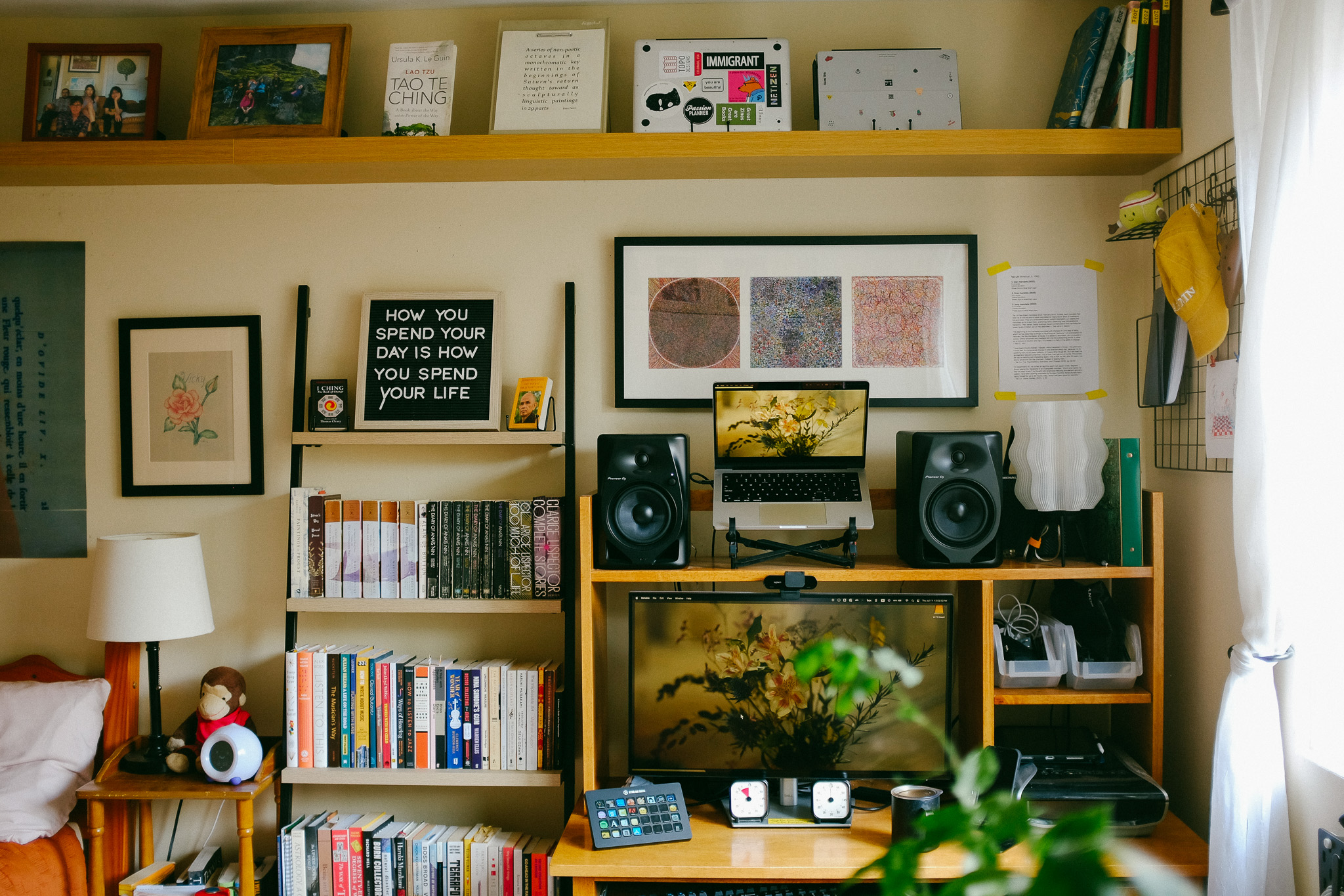 Bedroom desk setup