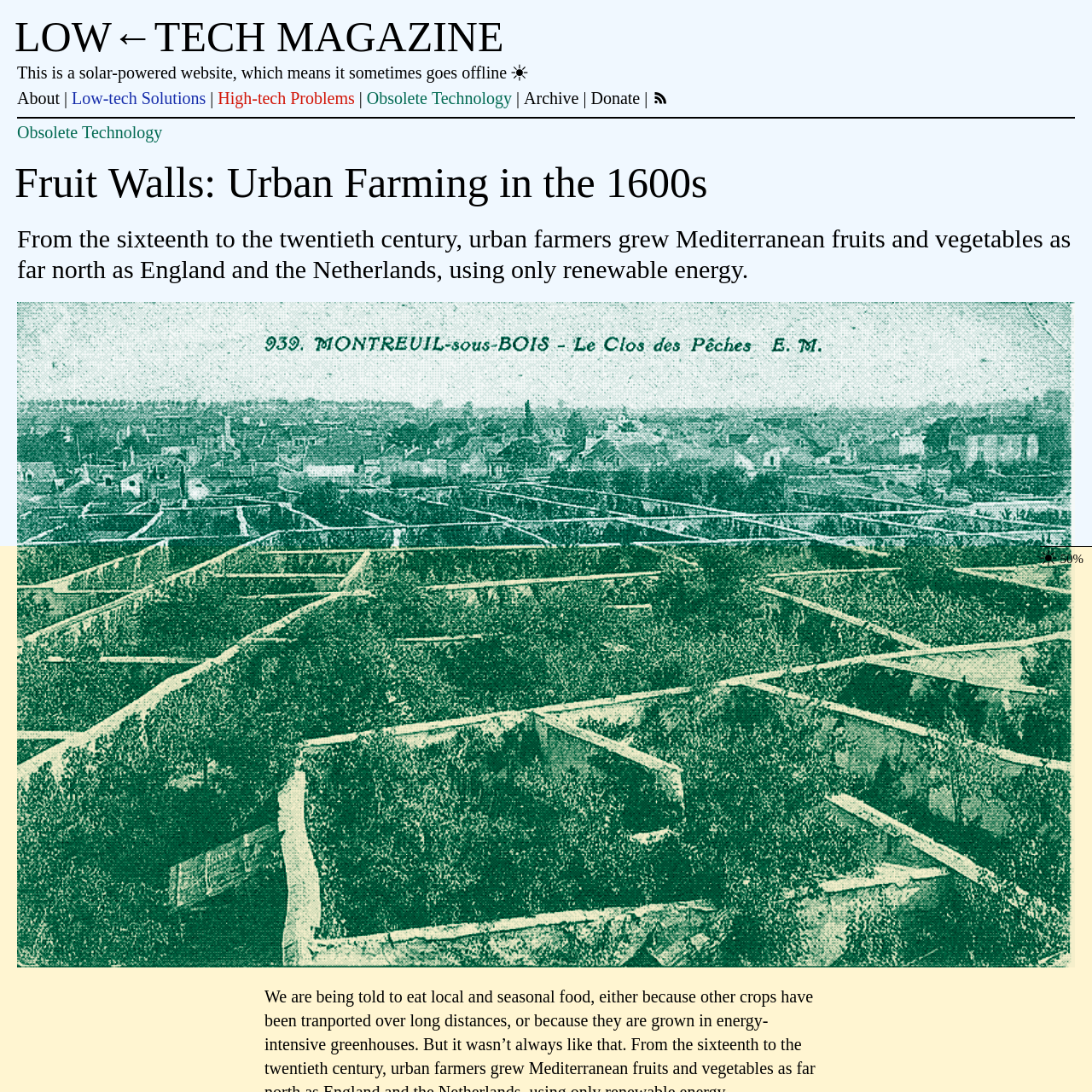 Fruit Walls Urban Farming In The 1600s Arena