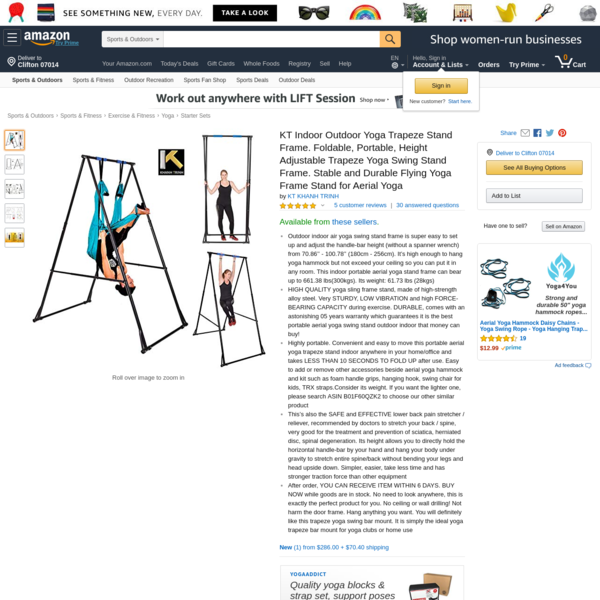 kt indoor outdoor yoga trapeze stand frame