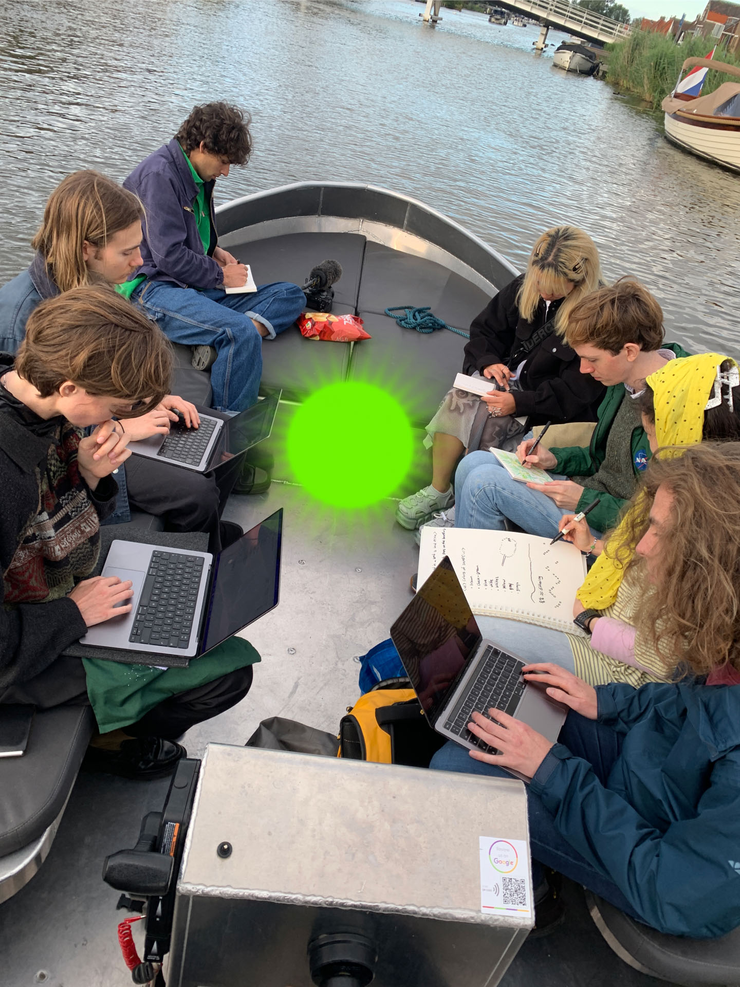 writing html on a boat in Rotterdam