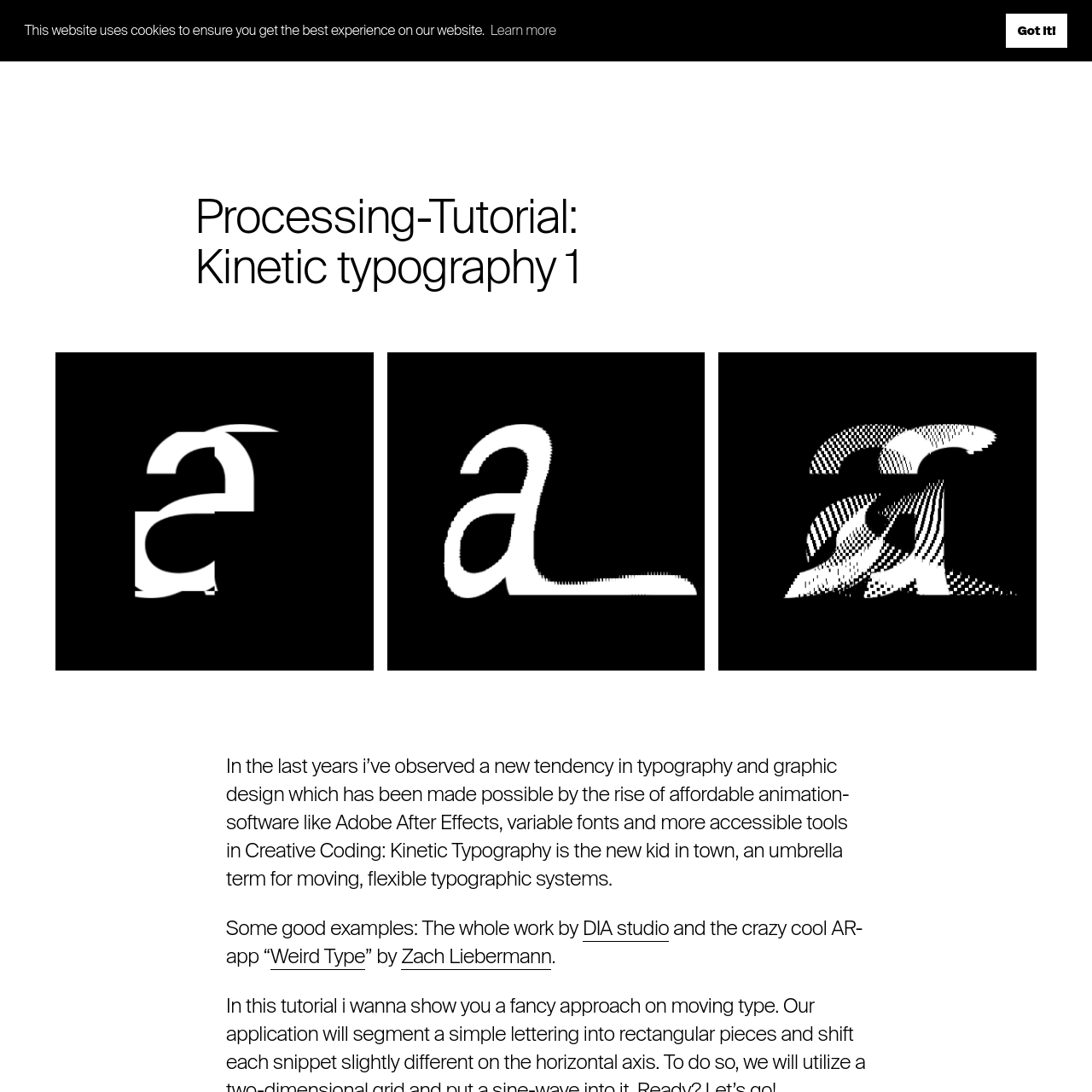 Processing-Tutorial: Kinetic Typography 1 * tim rodenbröker creative coding  — 