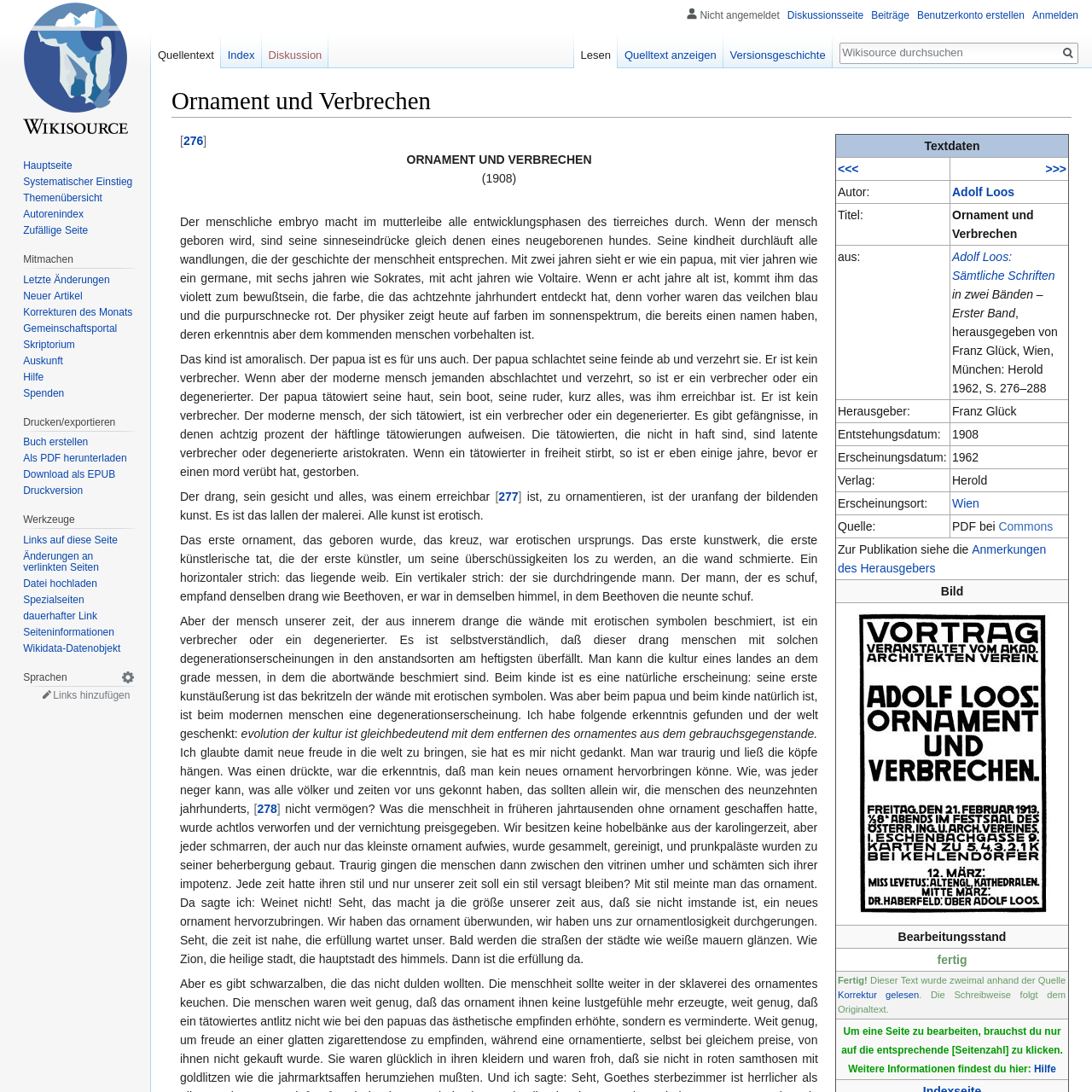 Adolf Loos: Ornament und Verbrechen - Wikisource — Are.na