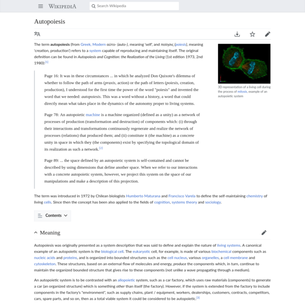 Autopoiesis Wikipedia Are Na