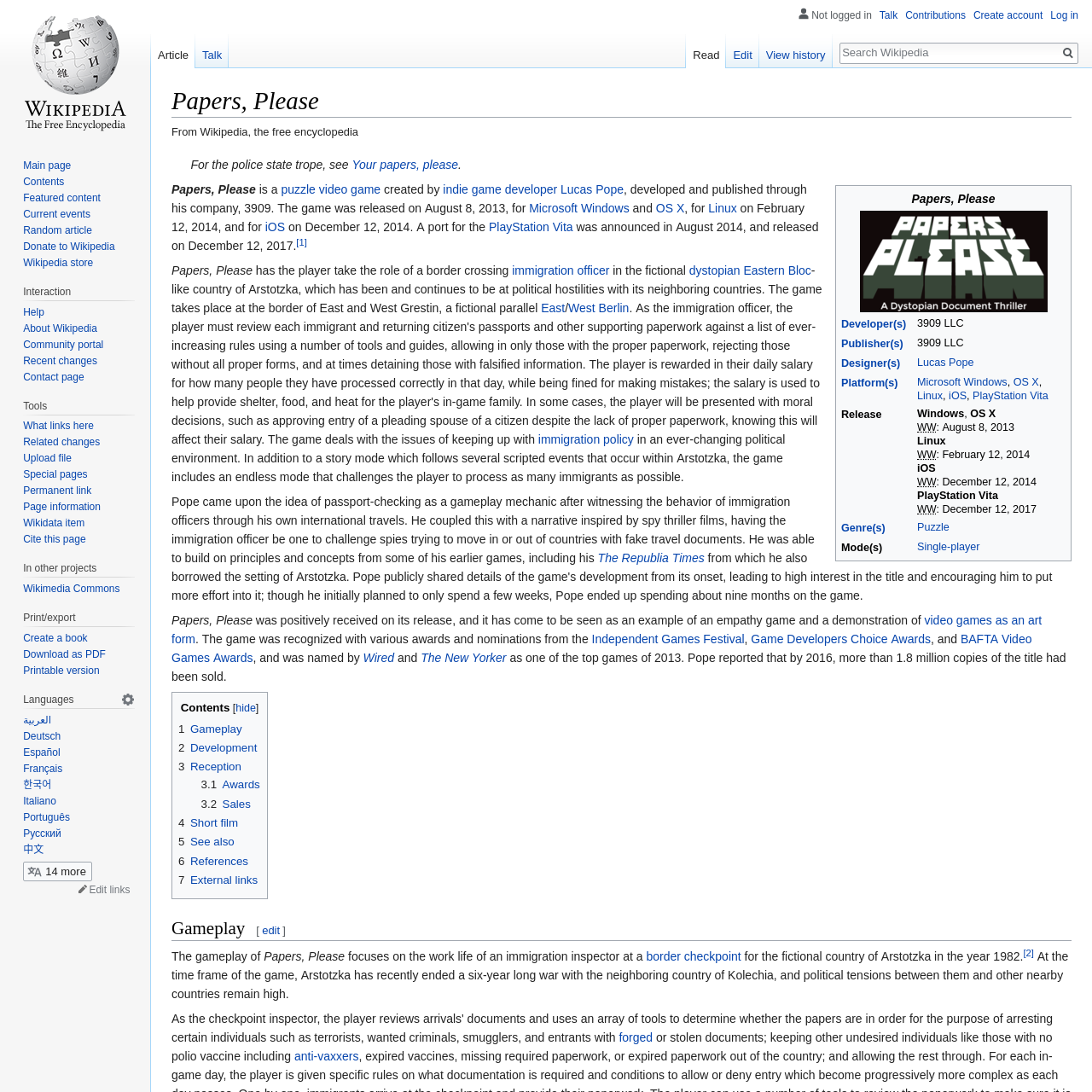 Papers, Please - Wikipedia