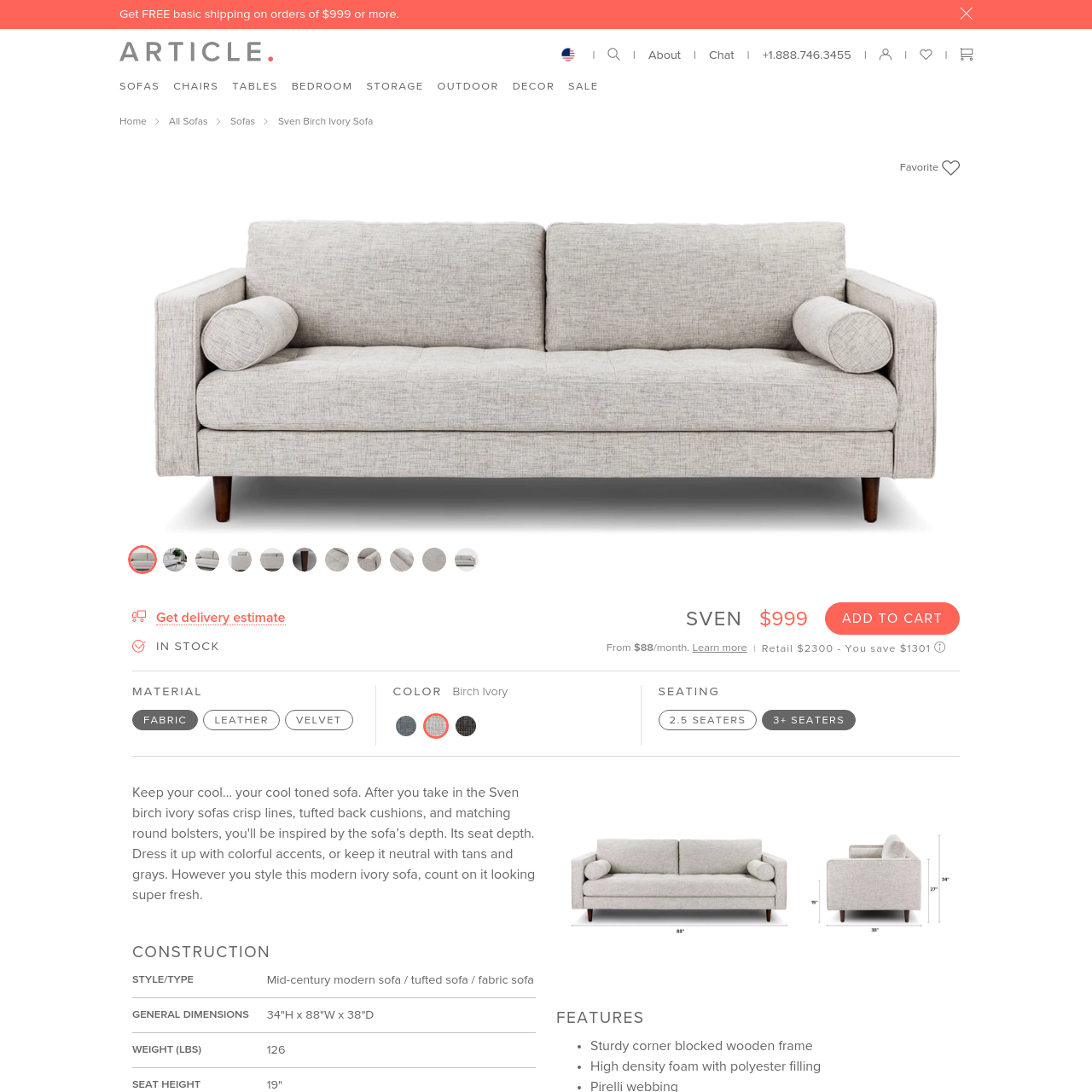 pix Article Sven Birch Ivory Sofa are na