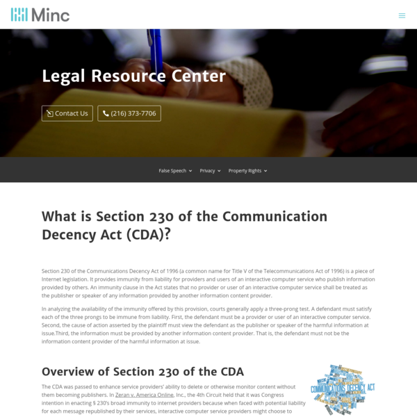 Are.na / What Is Section 230 Of The Communication Decency Act (CDA)?