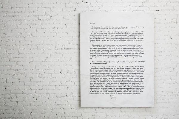 Glen Fogel, From Jamie (date unknown, cursive), 2011 Glen Fogel, From Jamie (date unknown, cursive), 2011