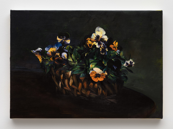 2020.02 Sam McKinniss: Jonathan Taylor Thomas, Pansies in a Basket (after Fantin-Latour), 2019 2020.02 Sam McKinniss: Jonathan Taylor Thomas, Pansies in a Basket (after Fantin-Latour), 2019