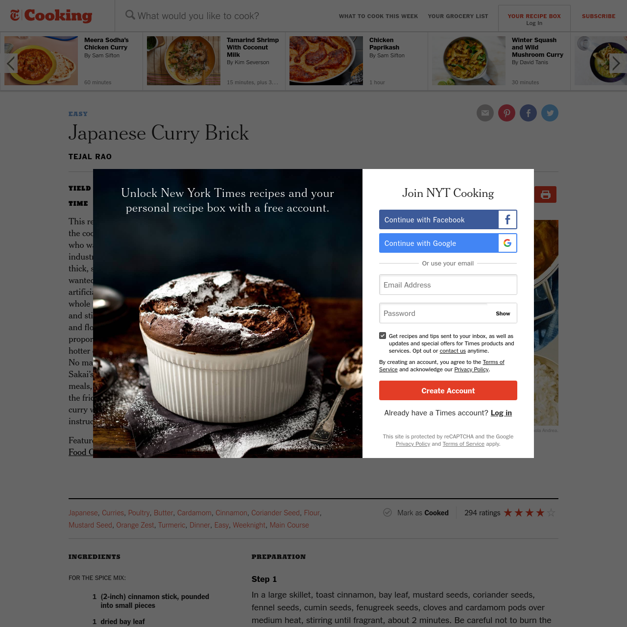 Japanese Curry Brick Recipe - NYT Cooking