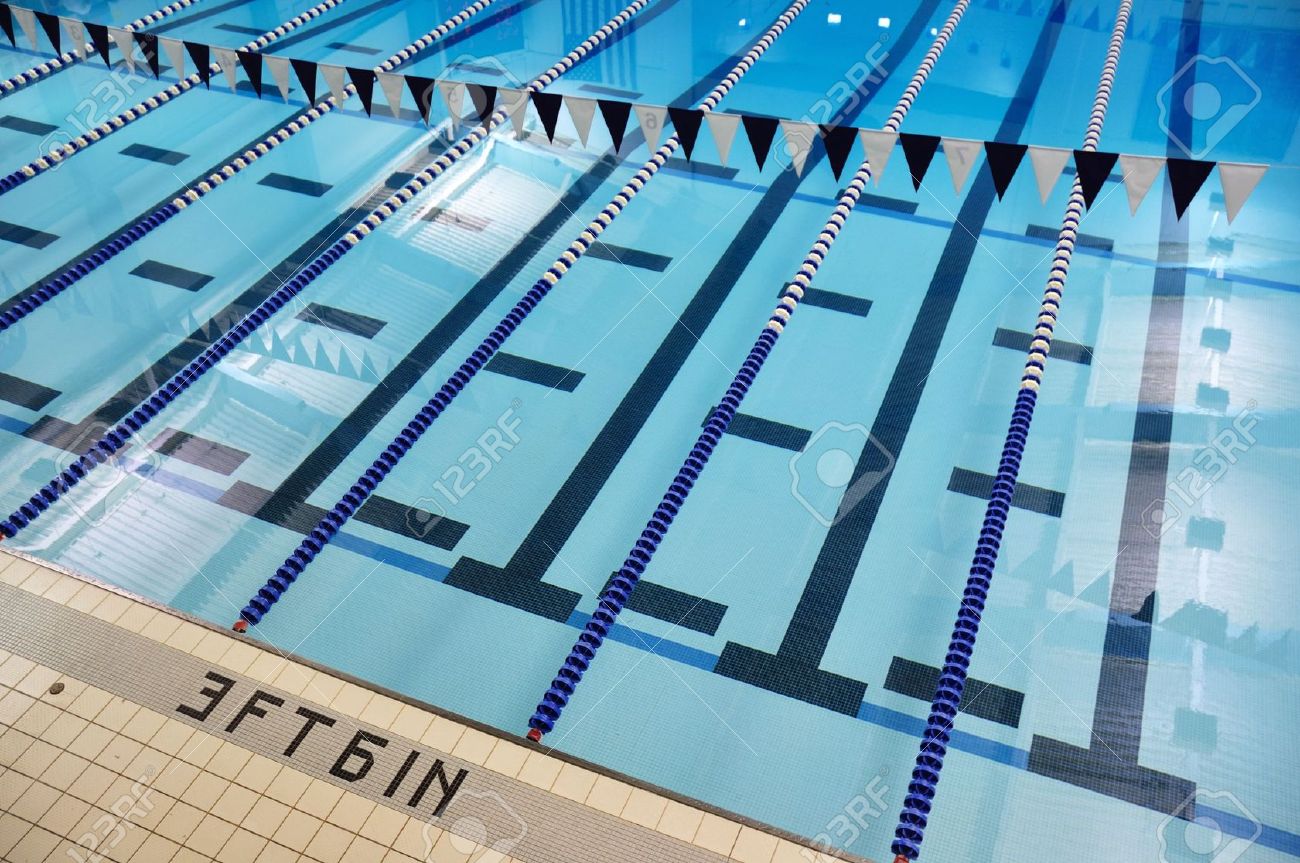 5936215-Indoor-Swimming-Pool-with-Lane-Lines-and-Backstroke-Flags-Stock ...