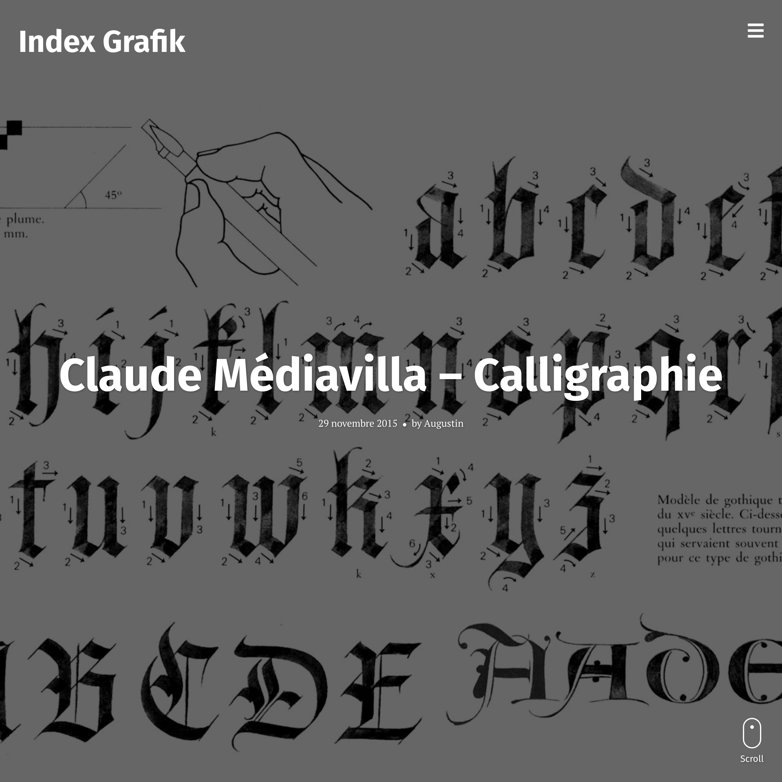 Claude Médiavilla – Calligraphie – Index Grafik