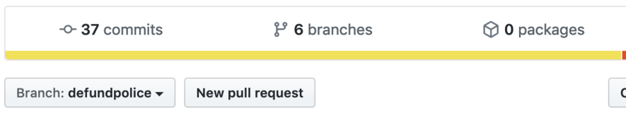 screenshot of github repository - name for default branch is now defundthepolice