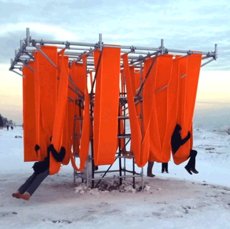 Lifeguard outposts along Toronto’s frozen waterfront